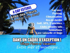 Cadre d'exception, Vue mer panoramique à Saint-Raphaël Agay Côte d'Azur, Village Vacances Cap Estérel, Appartement T2 avec jardin, golf, climatisation, Wifi, 5 piscines